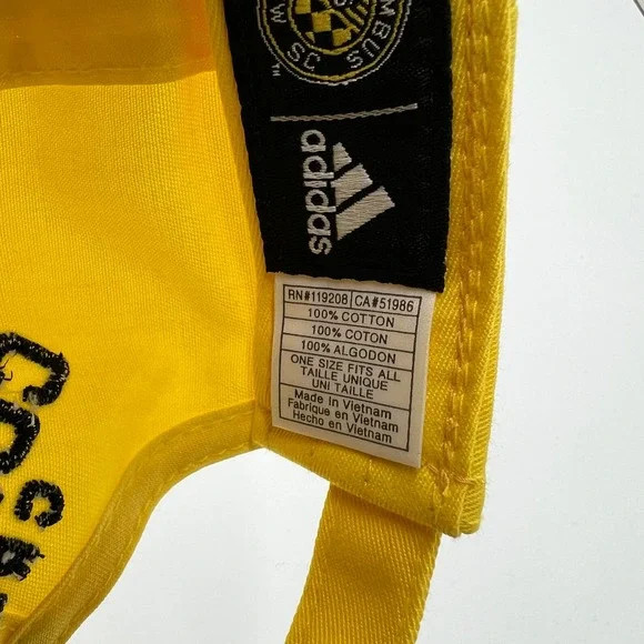 Adidas Columbus Crew SC MLS Soccer Hat Yellow Sequin Patch Strapback Dad Cap NEW - Picture 7 of 7